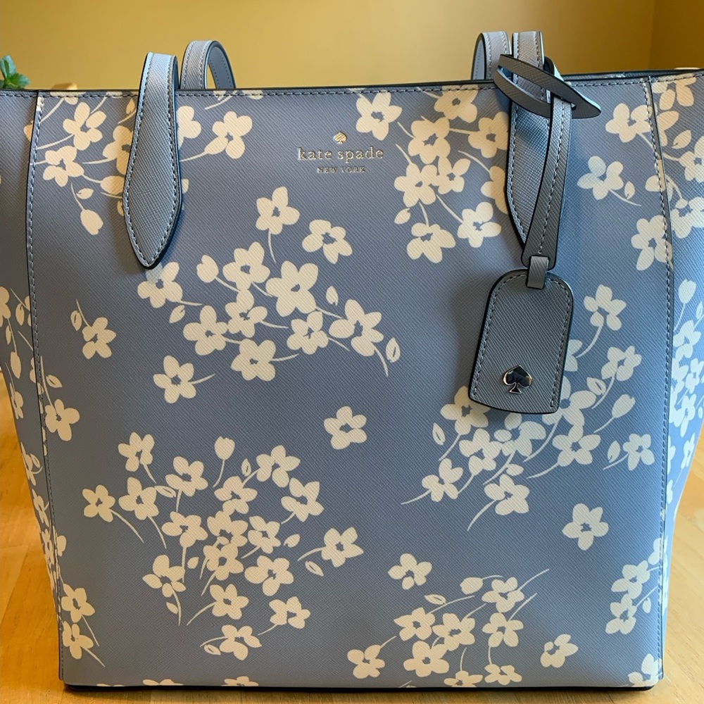 Kate Spade Blue Floral Tote Bag